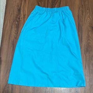 Vintage Koret Blue A-Line Midi Skirt Casual Resort Wear